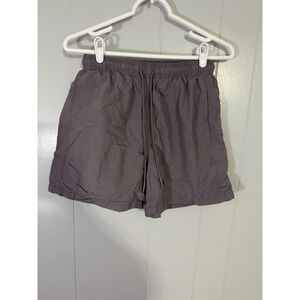 Standard Cloth Nylon Shorts Mens M Purple Drawstring Mesh Lined Pockets